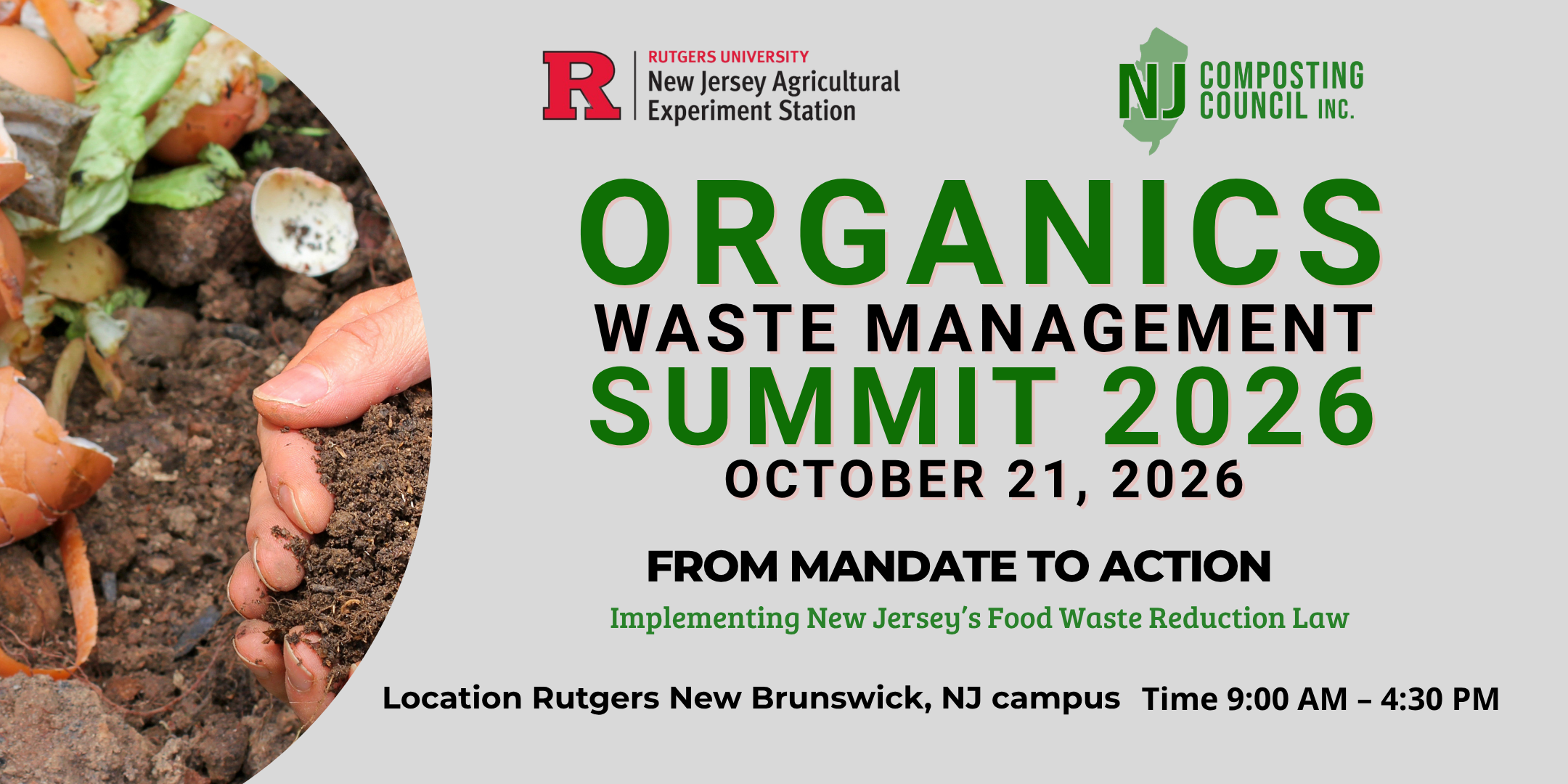 Organics Waste Management Summit 2026 — October 21, Rutgers New Brunswick