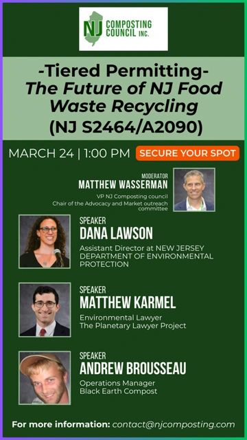 NJ Composting Council Webinar — Tiered Permitting: The Future of NJ Food Waste Recycling